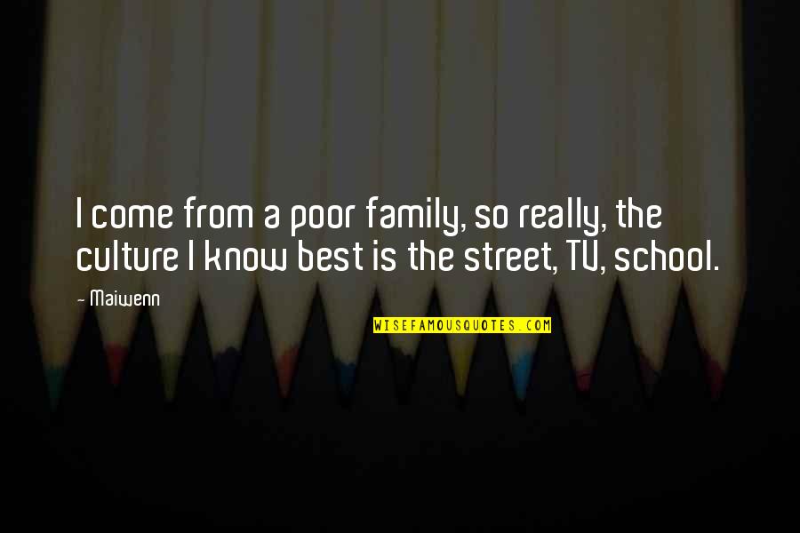Family Best Quotes By Maiwenn: I come from a poor family, so really,