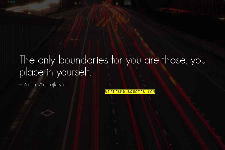 Family Business Legacy Quotes By Zoltan Andrejkovics: The only boundaries for you are those, you