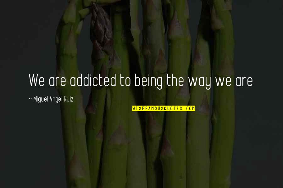 Family Causing Pain Quotes By Miguel Angel Ruiz: We are addicted to being the way we