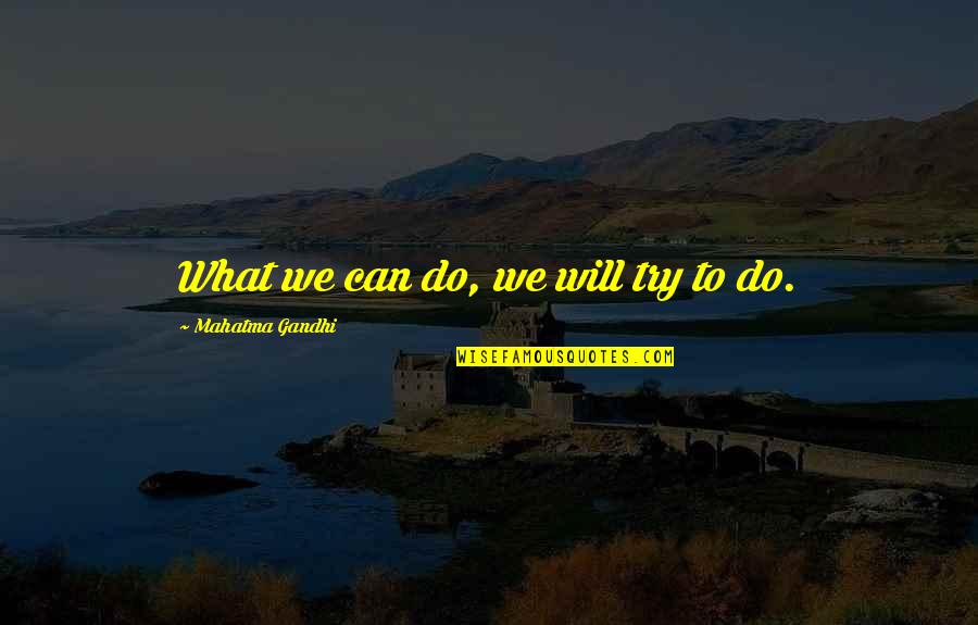Family Gangsta Quotes By Mahatma Gandhi: What we can do, we will try to