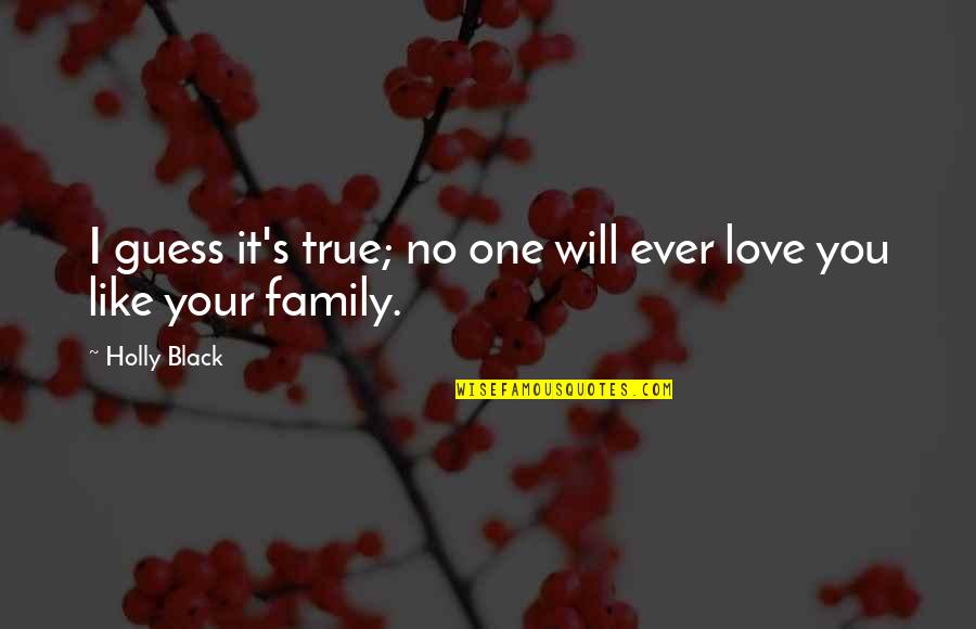 Family I Love You Quotes By Holly Black: I guess it's true; no one will ever