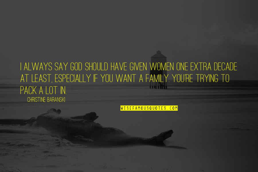 Family In God Quotes By Christine Baranski: I always say God should have given women