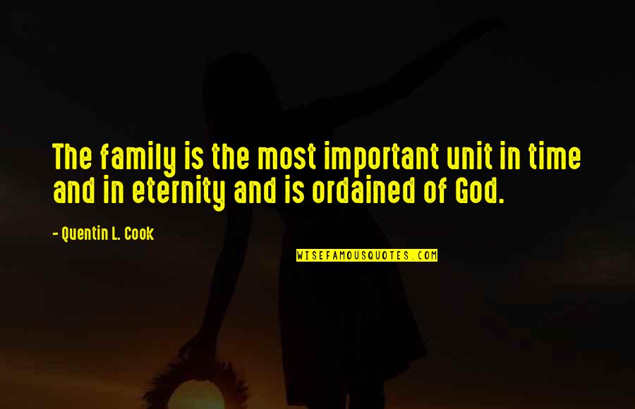 Family In God Quotes By Quentin L. Cook: The family is the most important unit in