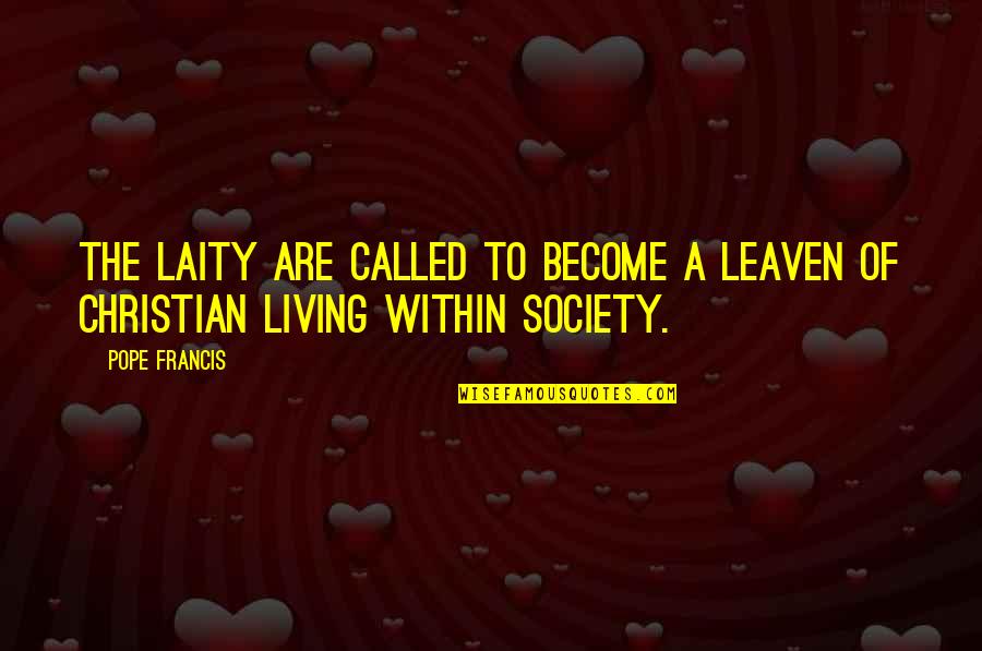Family In Mourning Quotes By Pope Francis: The laity are called to become a leaven