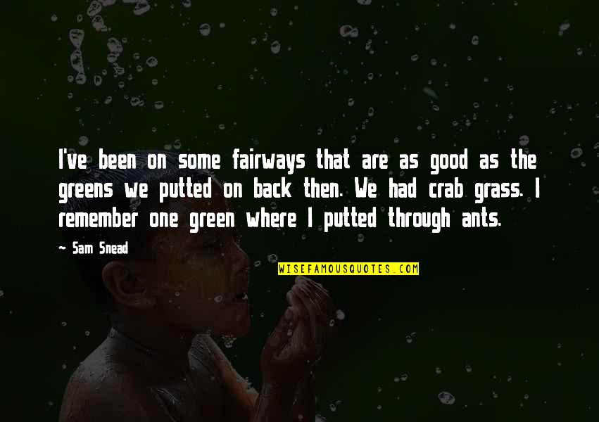 Family In Tkam Quotes By Sam Snead: I've been on some fairways that are as