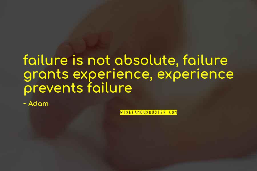 Family Inspirational Short Quotes By Adam: failure is not absolute, failure grants experience, experience