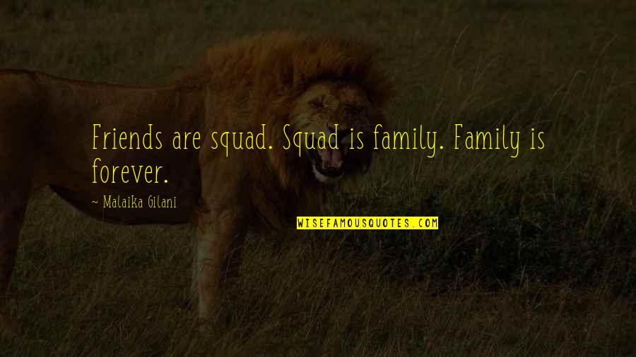 Family Is Friends Quotes By Malaika Gilani: Friends are squad. Squad is family. Family is