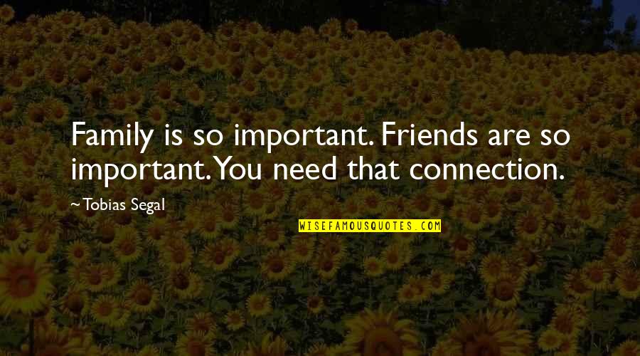 Family Is Friends Quotes By Tobias Segal: Family is so important. Friends are so important.