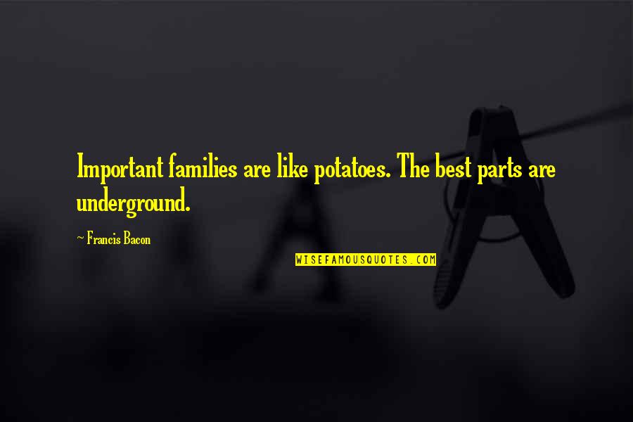 Family Is Funny Quotes By Francis Bacon: Important families are like potatoes. The best parts