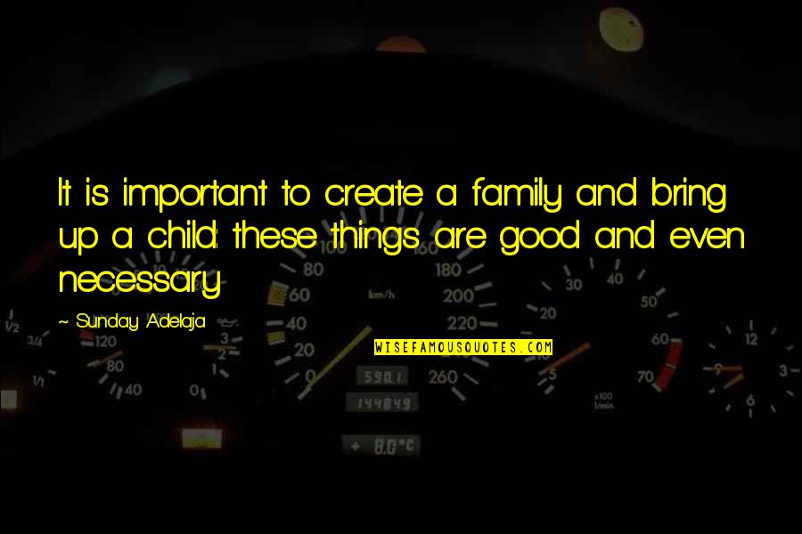 Family Is Important Quotes By Sunday Adelaja: It is important to create a family and