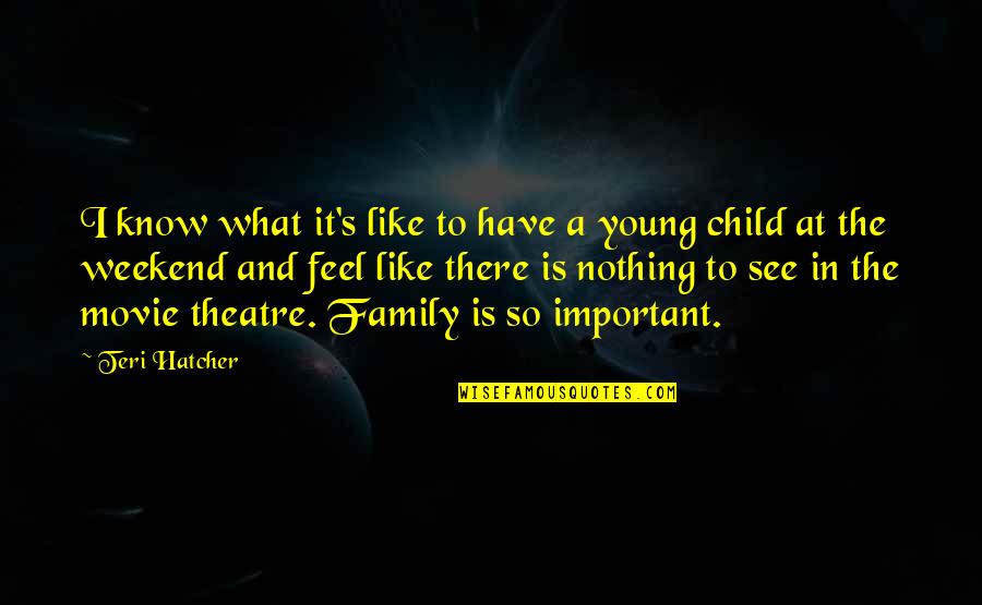 Family Is Important Quotes By Teri Hatcher: I know what it's like to have a