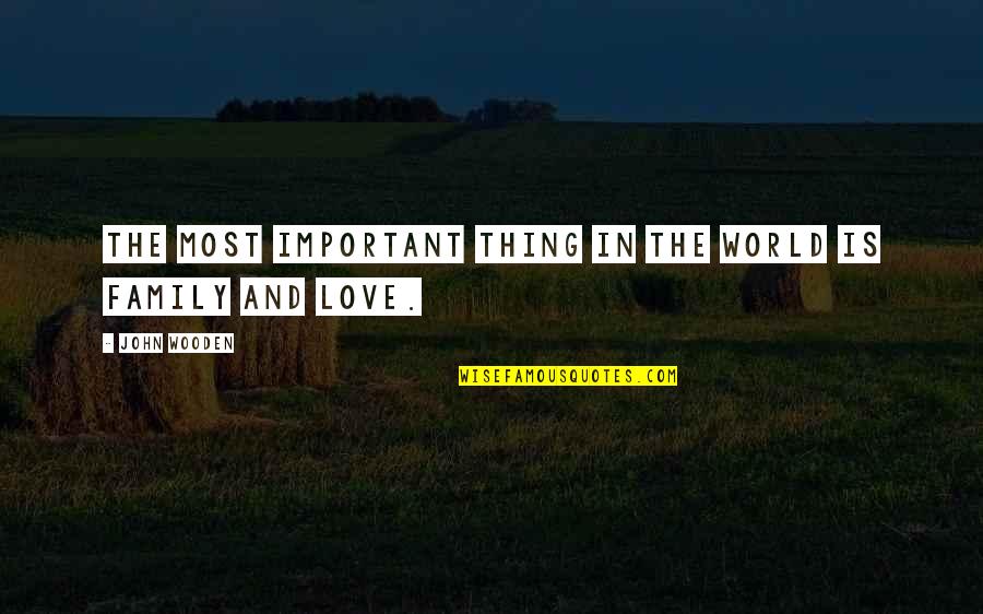 Family Is More Important Than Love Quotes By John Wooden: The most important thing in the world is