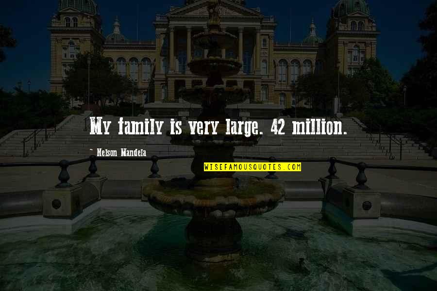 Family Is My Quotes By Nelson Mandela: My family is very large. 42 million.
