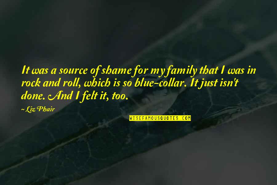 Family Is My Rock Quotes By Liz Phair: It was a source of shame for my