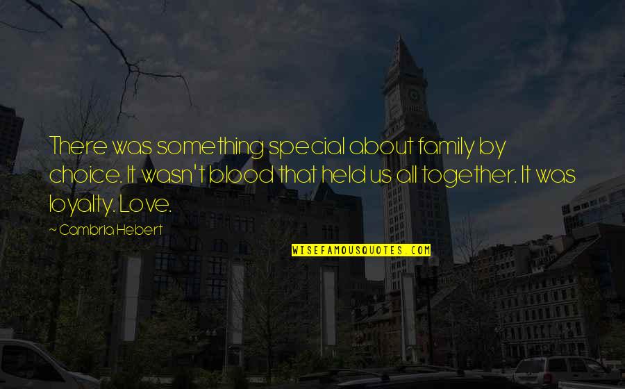 Family Is Not Blood Quotes By Cambria Hebert: There was something special about family by choice.