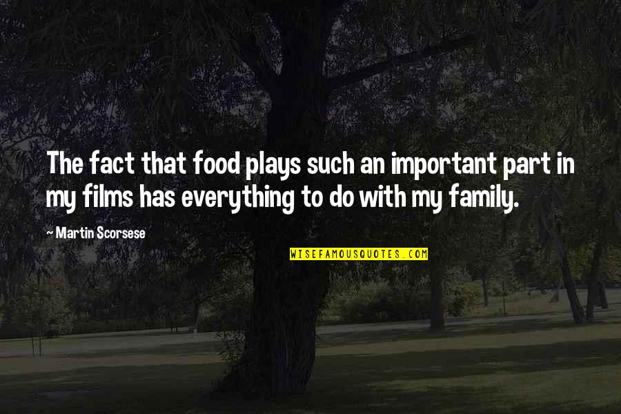 Family Is Not Important Quotes By Martin Scorsese: The fact that food plays such an important