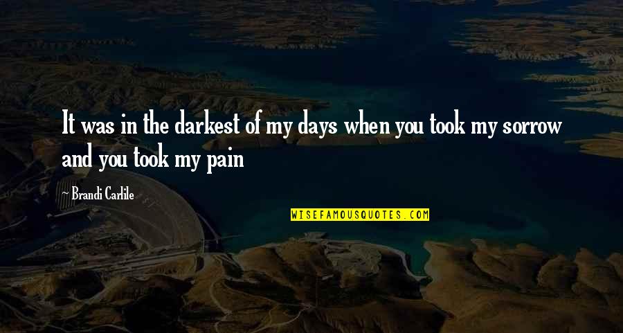 Family Is Thicker Than Water Quotes By Brandi Carlile: It was in the darkest of my days