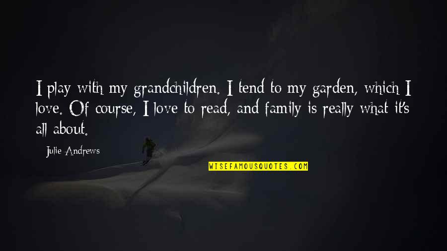 Family Is What It's All About Quotes By Julie Andrews: I play with my grandchildren. I tend to