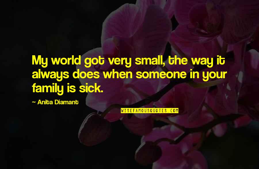 Family Is World Quotes By Anita Diamant: My world got very small, the way it