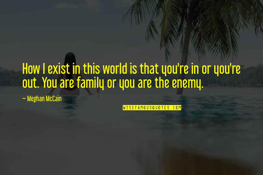 Family Is World Quotes By Meghan McCain: How I exist in this world is that