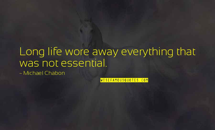 Family Keepsake Quotes By Michael Chabon: Long life wore away everything that was not Family Keepsake Quotes By Michael Chabon: Long life wore away everything that was not