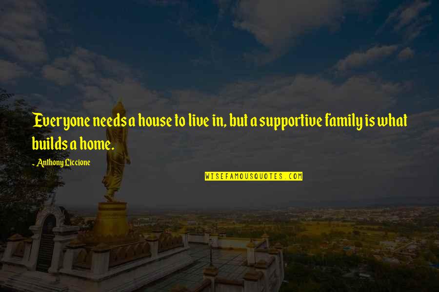 Family Love And Home Quotes By Anthony Liccione: Everyone needs a house to live in, but
