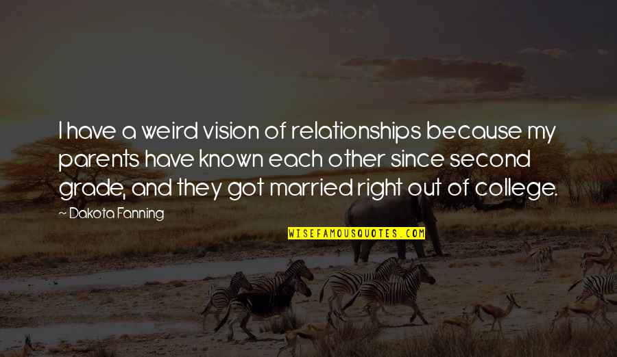 Family Man Film Quotes By Dakota Fanning: I have a weird vision of relationships because