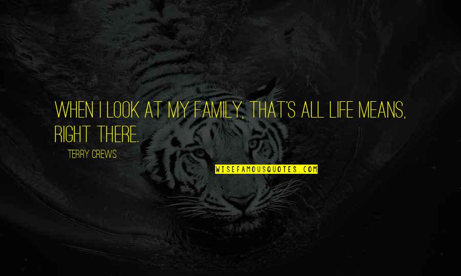 Family Means Most Quotes By Terry Crews: When I look at my family, that's all