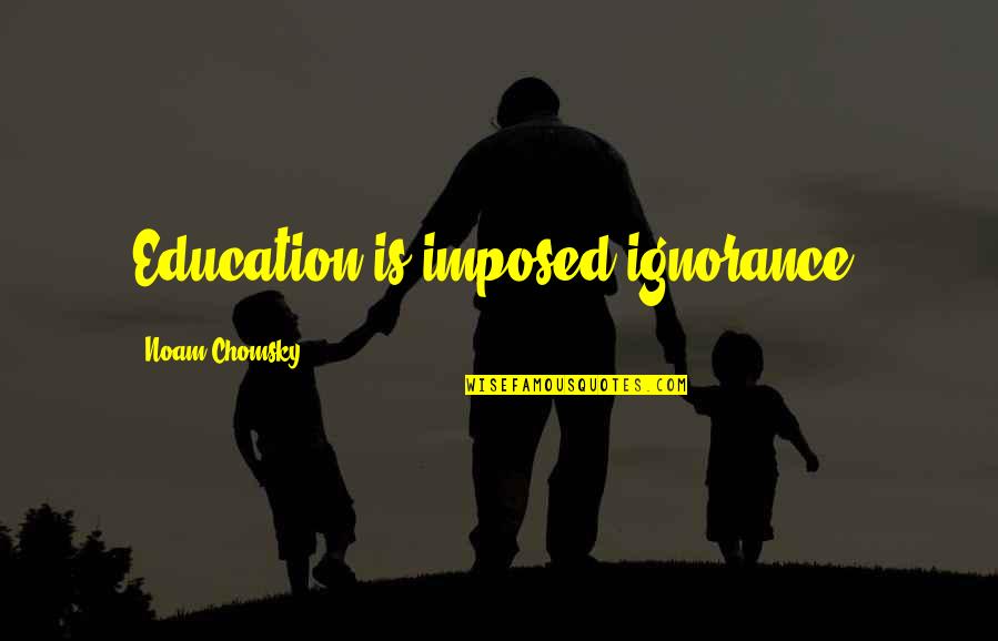 Family Members Of Alcoholics Quotes By Noam Chomsky: Education is imposed ignorance.