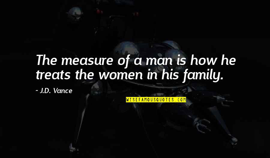 Family Morals Quotes By J.D. Vance: The measure of a man is how he