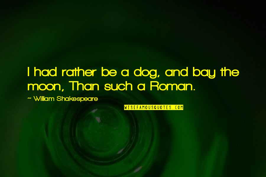 Family Not Acting Like Family Quotes By William Shakespeare: I had rather be a dog, and bay