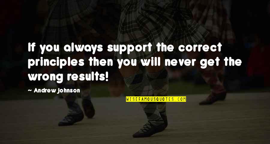 Family Of Addicts Quotes By Andrew Johnson: If you always support the correct principles then