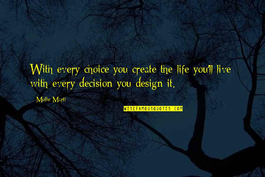 Family Of Choice Quotes By Mollie Marti: With every choice you create the life you'll