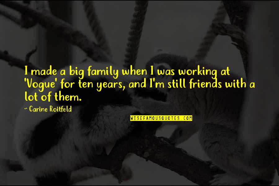 Family Of Friends Quotes By Carine Roitfeld: I made a big family when I was