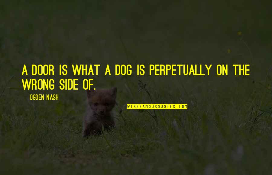 Family Reliability Quotes By Ogden Nash: A door is what a dog is perpetually