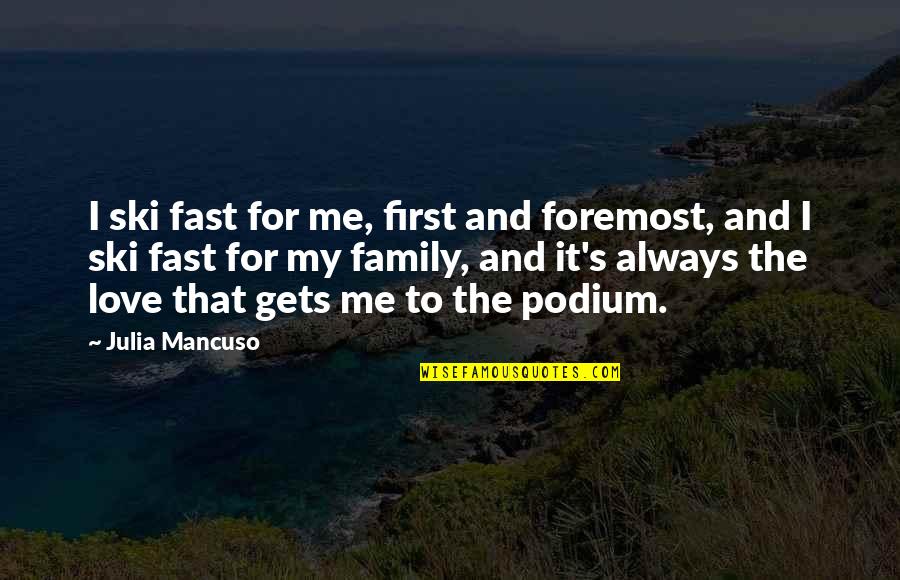 Family Ski Quotes By Julia Mancuso: I ski fast for me, first and foremost,