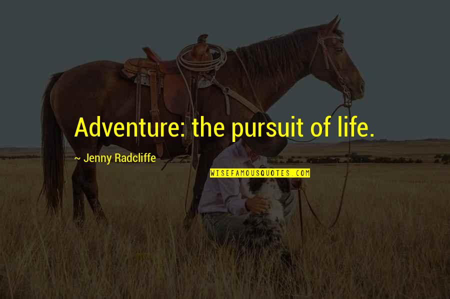 Family Storytelling Quotes By Jenny Radcliffe: Adventure: the pursuit of life.