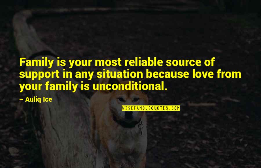 Family Support Each Other Quotes By Auliq Ice: Family is your most reliable source of support