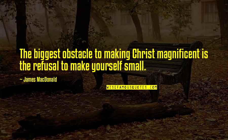 Family Support In Tough Times Quotes By James MacDonald: The biggest obstacle to making Christ magnificent is
