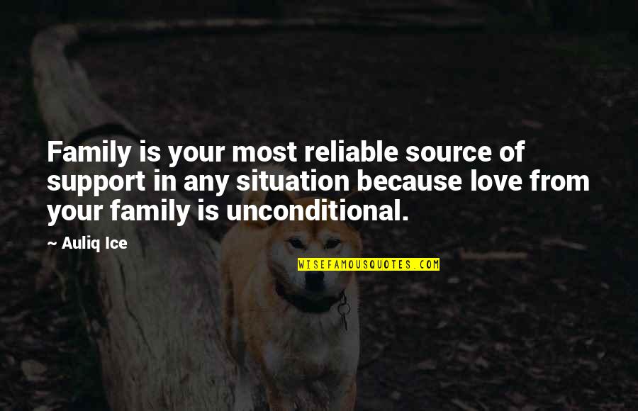 Family Support Quotes By Auliq Ice: Family is your most reliable source of support