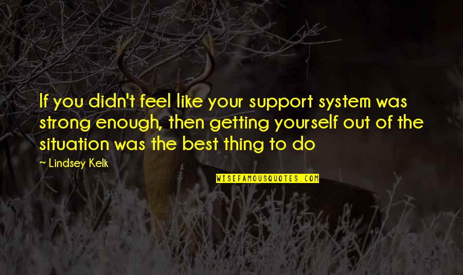 Family Support Quotes By Lindsey Kelk: If you didn't feel like your support system