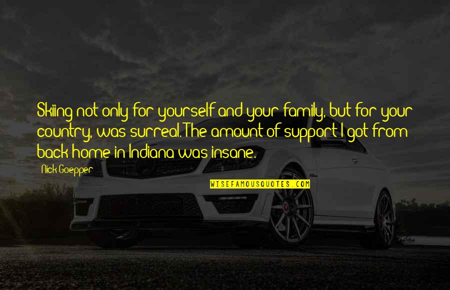 Family Support Quotes By Nick Goepper: Skiing not only for yourself and your family,