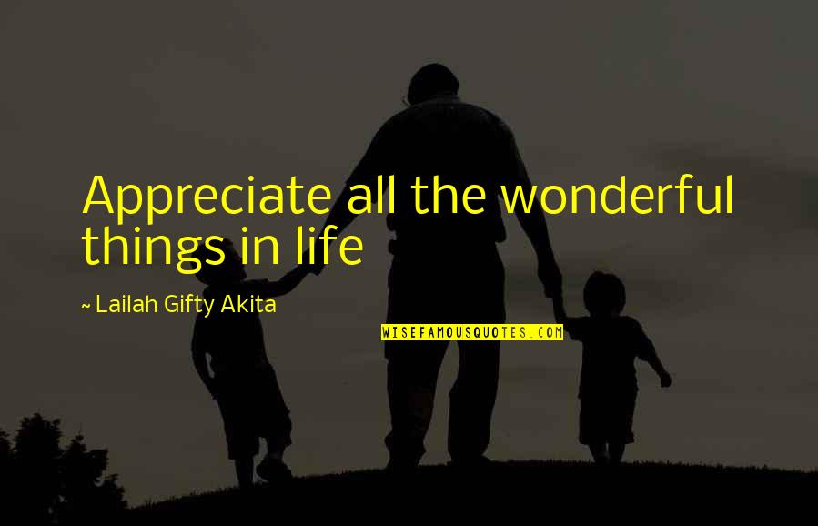 Family Thank You Quotes By Lailah Gifty Akita: Appreciate all the wonderful things in life