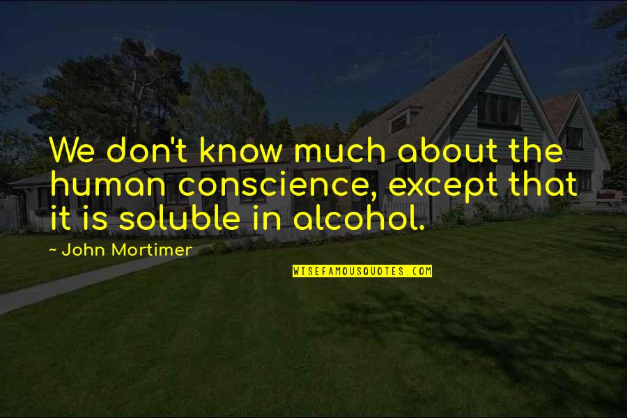 Family Time Quote Quotes By John Mortimer: We don't know much about the human conscience,