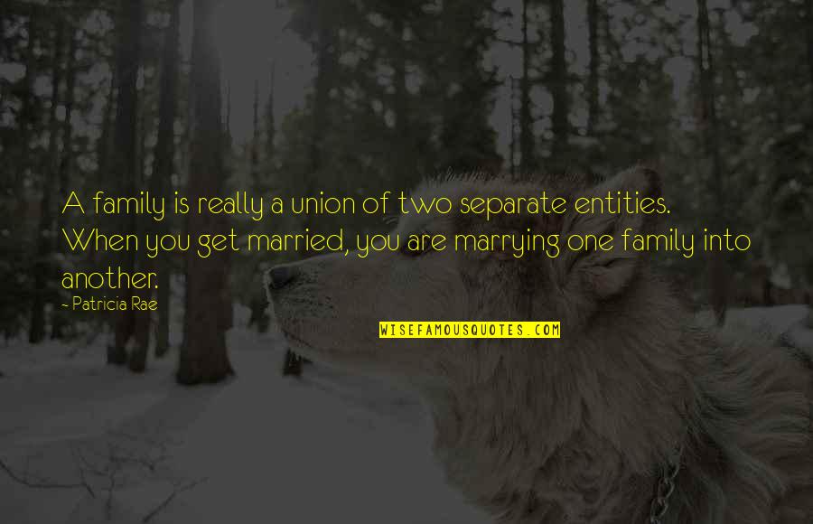 Family Union Quotes By Patricia Rae: A family is really a union of two