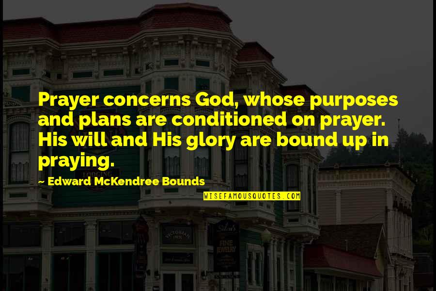 Famous 1900 Quotes By Edward McKendree Bounds: Prayer concerns God, whose purposes and plans are