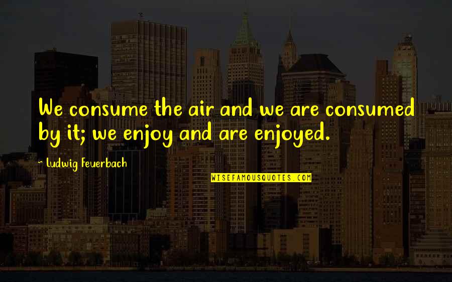 Famous 80 Quotes By Ludwig Feuerbach: We consume the air and we are consumed