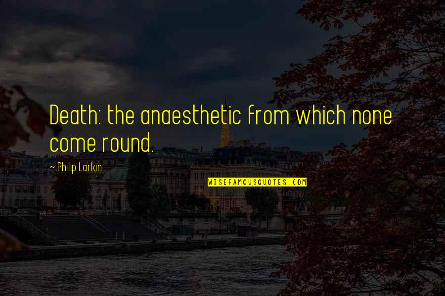 Famous Air Traffic Control Quotes By Philip Larkin: Death: the anaesthetic from which none come round.