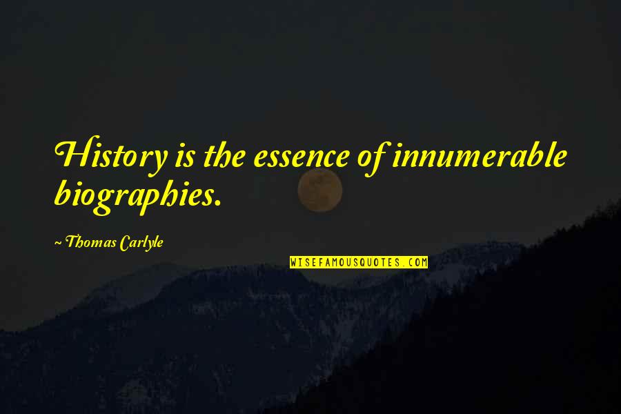 Famous Animated Movie Quotes By Thomas Carlyle: History is the essence of innumerable biographies.