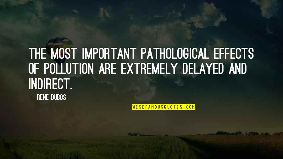 Famous Aphorism Quotes By Rene Dubos: The most important pathological effects of pollution are